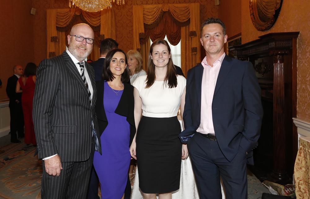 NO REPRO FEE 26/09/2018 National Recruitment Federation Fellowship event. Pictured are (LtoR) Conor Crowley, Aine McGroarty, Caroline Kelly and Stephen Jones at the National Recruitment Federation Fellowship event in The Shelbourne Hotel. Photo: Sasko Lazarov/Photocall Ireland