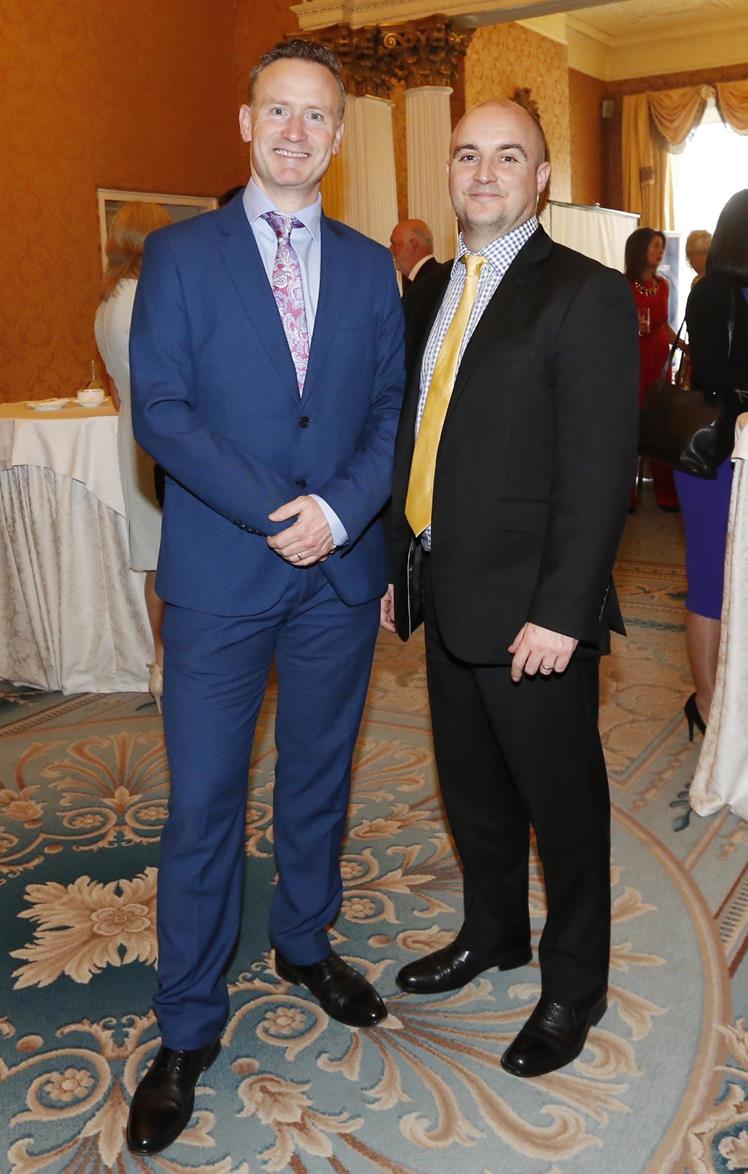 NO REPRO FEE 26/09/2018 National Recruitment Federation Fellowship event. Pictured are (LtoR) John O'Donnell and Mark Byrne at the National Recruitment Federation Fellowship event in The Shelbourne Hotel. Photo: Sasko Lazarov/Photocall Ireland