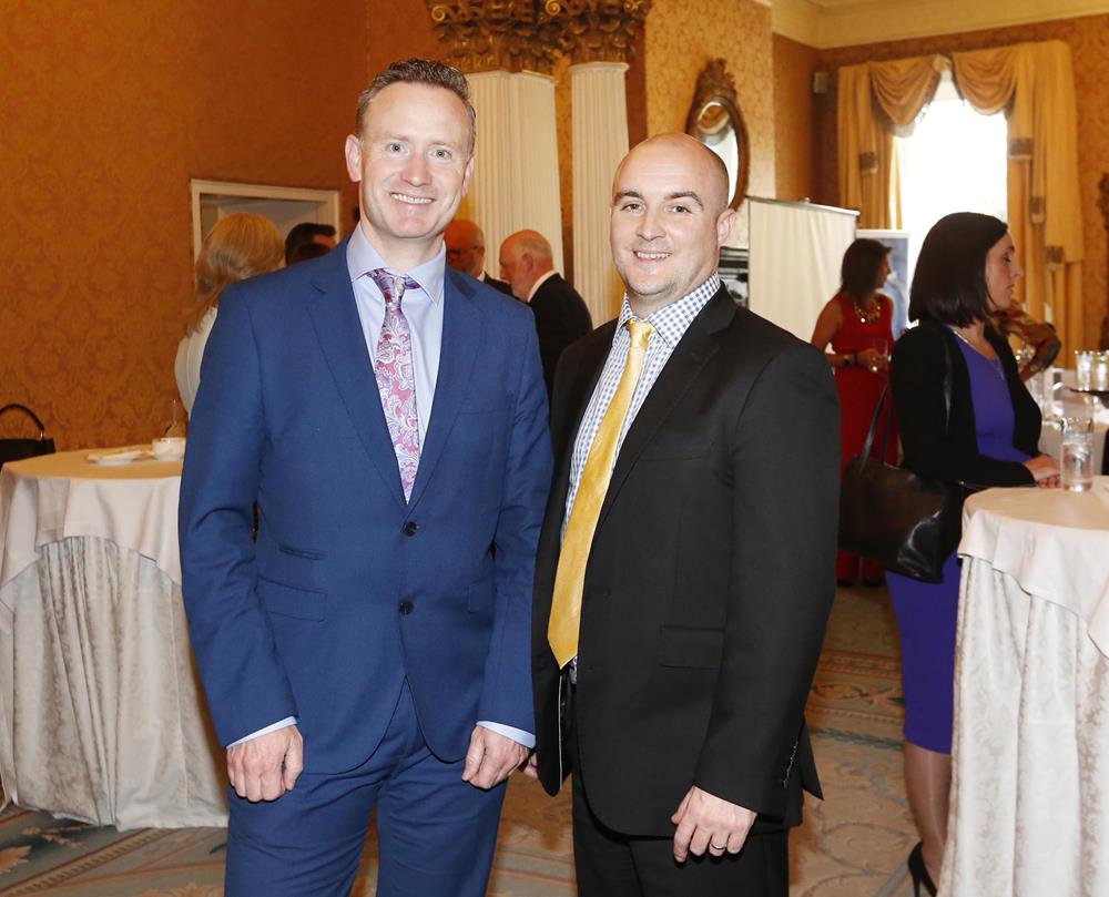 NO REPRO FEE 26/09/2018 National Recruitment Federation Fellowship event. Pictured are (LtoR) John O'Donnell and Mark Byrne at the National Recruitment Federation Fellowship event in The Shelbourne Hotel. Photo: Sasko Lazarov/Photocall Ireland