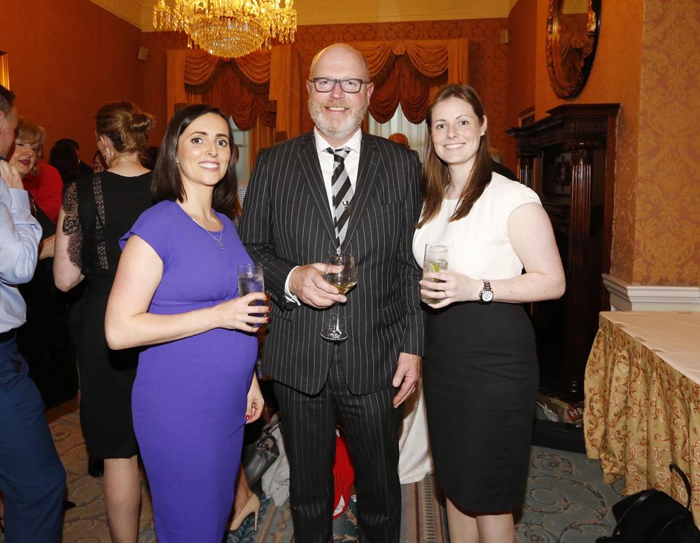 NO REPRO FEE 26/09/2018 National Recruitment Federation Fellowship event. Pictured are (LtoR) Aine McGroarty, Conor Crowley and Caroline Kelly at the National Recruitment Federation Fellowship event in The Shelbourne Hotel. Photo: Sasko Lazarov/Photocall Ireland