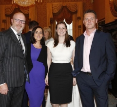 NO REPRO FEE 26/09/2018 National Recruitment Federation Fellowship event. Pictured are (LtoR) Conor Crowley, Aine McGroarty, Caroline Kelly and Stephen Jones at the National Recruitment Federation Fellowship event in The Shelbourne Hotel. Photo: Sasko Lazarov/Photocall Ireland