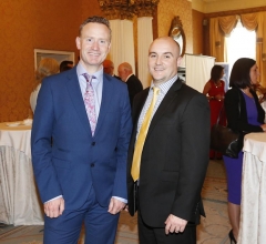 NO REPRO FEE 26/09/2018 National Recruitment Federation Fellowship event. Pictured are (LtoR) John O'Donnell and Mark Byrne at the National Recruitment Federation Fellowship event in The Shelbourne Hotel. Photo: Sasko Lazarov/Photocall Ireland