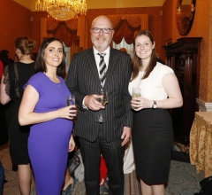 NO REPRO FEE 26/09/2018 National Recruitment Federation Fellowship event. Pictured are (LtoR) Aine McGroarty, Conor Crowley and Caroline Kelly at the National Recruitment Federation Fellowship event in The Shelbourne Hotel. Photo: Sasko Lazarov/Photocall Ireland