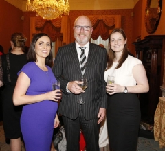 NO REPRO FEE 26/09/2018 National Recruitment Federation Fellowship event. Pictured are (LtoR) Aine McGroarty, Conor Crowley and Caroline Kelly at the National Recruitment Federation Fellowship event in The Shelbourne Hotel. Photo: Sasko Lazarov/Photocall Ireland