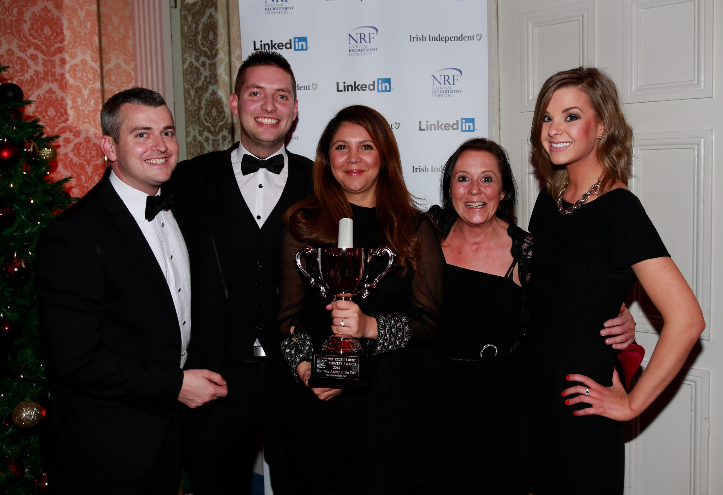 Padraig Haughney Rob Shanahan Mouna Kenzaoui jo power from MartinsenMayer with Liana Canavan of the Irish Independent